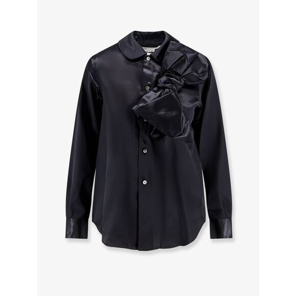 Comme Des Garã‡Ons Play Women Satin Shirt With Maxi Bow
